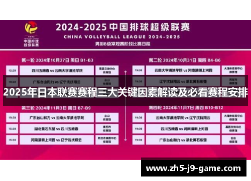2025年日本联赛赛程三大关键因素解读及必看赛程安排
