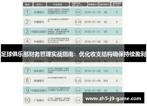 足球俱乐部财务管理实战指南：优化收支结构确保持续盈利